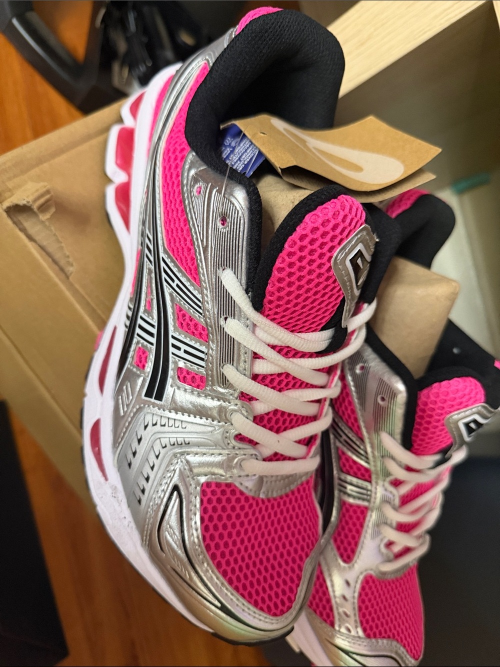 Asics Hot Pink and Silver Women's Athletic Sneakersw
